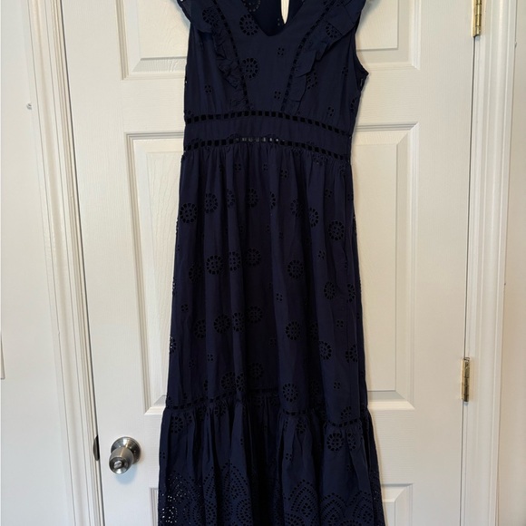 Aqua Eyelet Midi Dress - Picture 13 of 14